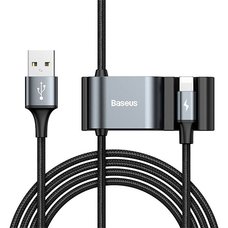 Кабель Baseus Special Data Cable for Backseat (USB to iP+Dual USB) черный