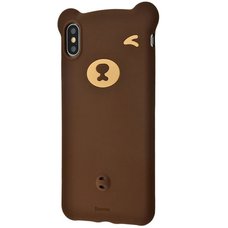 Чехол Bear Silicone Case для iPhone X/XS коричневый