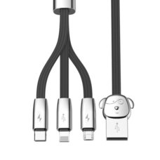 Кабель Baseus Rapid Series 3-in-1 1.2m для IPhone+Micro+Type-C черный