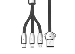 Кабель Baseus Rapid Series 3-in-1 1.2m для IPhone+Micro+Type-C черный