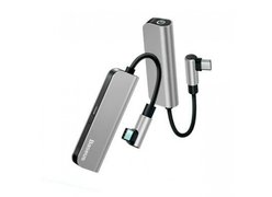 Переходник Baseus L53 USB-C 3.5mm серебристо-черный
