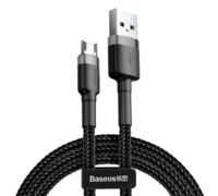 Кабель Baseus Cafule Usb to Micro Usb cable 2.4A 0.5M CAM серо-черный