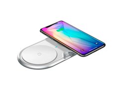 Беспроводная зарядка Baseus Dual Wireless Charger metal серебристый
