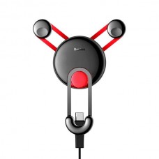 Автомобильный держатель Baseus YY vehicle-mounted phone charging holder with USB cable красный