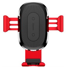 Держатель Baseus Wireless Gravity с беспроводной зарядкой красный