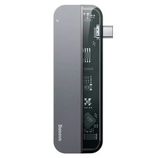 USB-концентратор Baseus Transparent Series Type-C Multifunctional HUB Adapter темно-серый