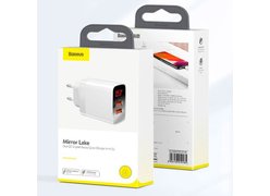 Зарядное устройство Baseus Mirror Lake Dual Digital Display Quick Charger A+A EU белый