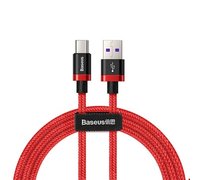 Кабель Baseus HW Flash Type-C 5A 40W 1м красный