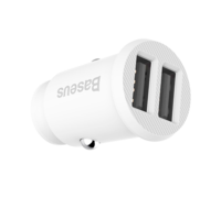 Автомобильное зарядное устройство Baseus Grain Car Charger 3.1A dual-USB белый