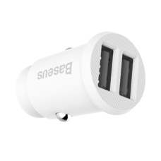 Автомобильное зарядное устройство Baseus Grain Car Charger 3.1A dual-USB белый