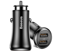 Автомобильная зарядка Baseus Gentleman 4.8A Dual-USB Car Charger черный