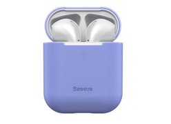 Кейс с разъемом для зарядки Baseus Airpods 2/1 Ultrathin Series Silica Gel Protector пурпурный