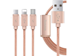 Кабель 3-in-1 Baseus Portman Series MicroUSB - Lightning - Type-C 1.2 M розовый