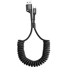 Кабель Baseus Fish eye Spring Data Cable USB For Type-C 3A 1M черный