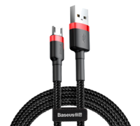 Кабель Baseus Cafule Usb to Micro Usb cable 2.4A 0.5M CAM красно-черный