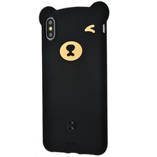 Чехол Bear Silicone Case для iPhone XR черный