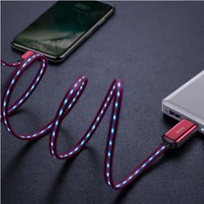 Кабель Baseus Glowing Data cable USB For Lightning красный