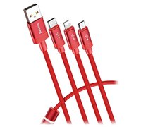 Кабель Baseus Data Faction 3-in-1 USB For M+L+T 3.5 A 1.2 m красный