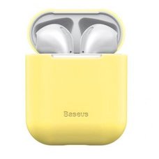 Кейс с разъемом для зарядки Baseus Airpods 2/1 Ultrathin Series Silica Gel Protector желтый