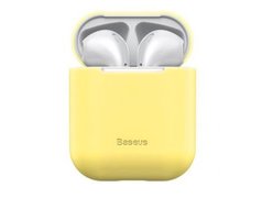 Кейс с разъемом для зарядки Baseus Airpods 2/1 Ultrathin Series Silica Gel Protector желтый