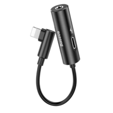 Аудио-переходник для iPhone Baseus L42 IP Male to 3.5mm+IP Female Adapter черный