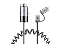 Автомобильное зарядное устройство Baseus Enjoy Together 2-in-1 серый