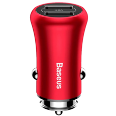 Автомобильная зарядка Baseus Gentleman 4.8A Dual-USB Car Charger красный