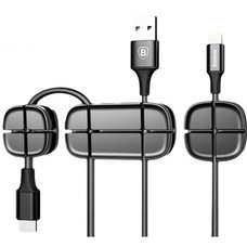 Держатель для проводов Baseus Cross Peas Cable Clip черный