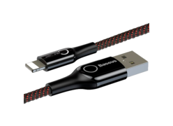 Кабель Baseus C-shaped Light Intelligent Power-Off черный