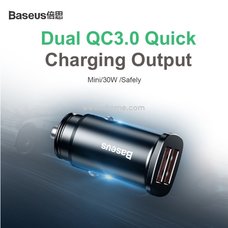 Автомобильно зарядное устройство Baseus Car Charger Dual+USB QuickCharge3 30W черный