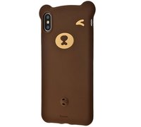 Чехол Bear Silicone Case для iPhone XR коричневый