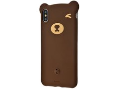 Чехол Bear Silicone Case для iPhone XR коричневый