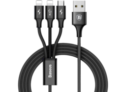 Кабель для Apple Baseus Rapid Series 3-in-1 microUSB - Dual Lightning 1.2 М черный