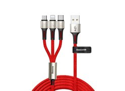 Кабель Baseus caring touch selection 1-in-3 USB cable красный