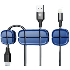 Держатель для проводов Baseus Cross Peas Cable Clip синий