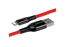 Кабель Baseus C-shaped Light Intelligent Power-Off красный