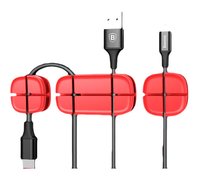 Держатель для проводов Baseus Cross Peas Cable Clip красный