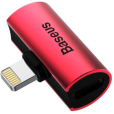 Адаптер Baseus L46 iPhone Male to Dual iPhone Female Adapters черно-красный