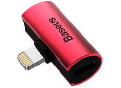 Адаптер Baseus L46 iPhone Male to Dual iPhone Female Adapters черно-красный