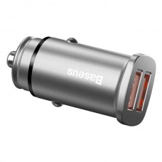 Автомобильно зарядное устройство Baseus Car Charger Dual+USB QuickCharge3 30W серебристый