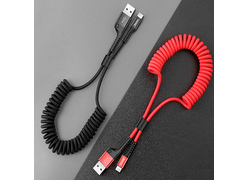 Кабель для iPod, iPhone, iPad Baseus Fish Eye Spring USB to Lightning красный