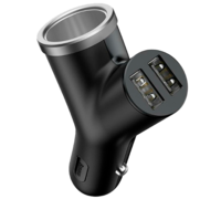 Автомобильное зарядное устройство Baseus Y type dual USB черный