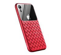 Чехол Baseus Glass & Weaving Apple iPhone XR красный