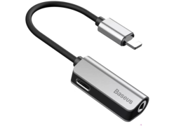 Адаптер Baseus iPhone 7/7Plus - L32 IP Male to 3.5mm+IP Female серый