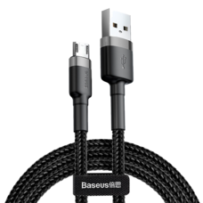 Кабель Baseus Cafule Usb to Micro Usb cable 2.4A 1 M CAM серо-черный