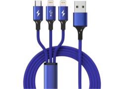 Кабель для Apple Baseus Rapid Series 3-in-1 microUSB - Dual Lightning 1.2 М синий