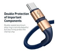 Кабель BMX Double-deck MFi certified Cable Type-C to Lightning PD 18W 1.2m сине-золотой