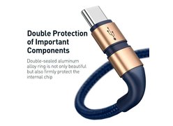 Кабель BMX Double-deck MFi certified Cable Type-C to Lightning PD 18W 1.2m сине-золотой