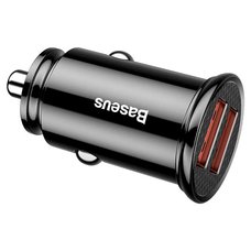 Автомобильное зарядное устройство Baseus Circular Plastic A+A 30W Dual QC3.0 Quick Car Charger черный