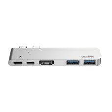 USB-концентратор Baseus Thunderbolt C+Dual Type-C to USB3.0/HDMI/Type-C (CAHUB-B0G) для MacBook Pro 2016/2017